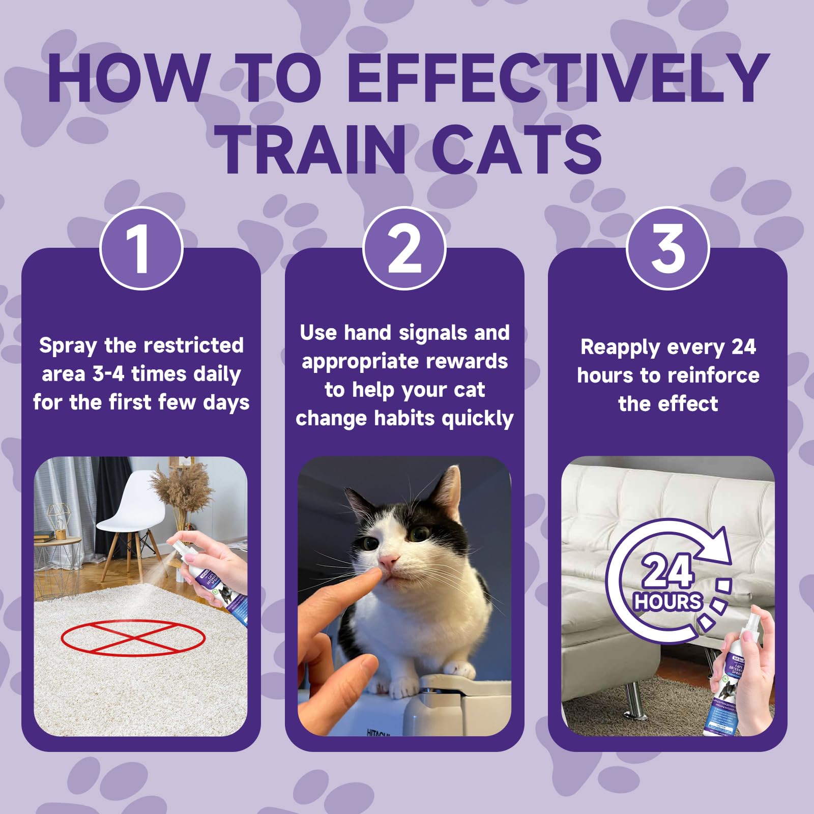 WEALLIN Cat Deterrent Spray features non-toxic formula gentle on pets.
