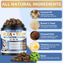 Close-up WEALLIN cat flea tick chews highlighting texture and palatability.