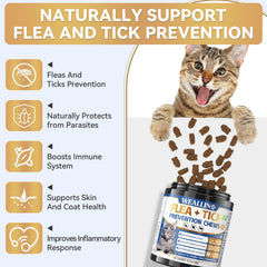 WEALLIN cat flea tick chews serving dish for convenient feeding.
