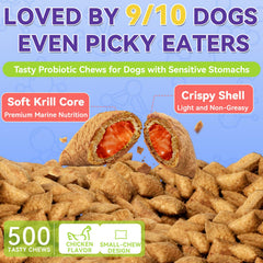 WEALLIN Dog Probiotics Chews Crispy Shell deliver easy chewing experience.
