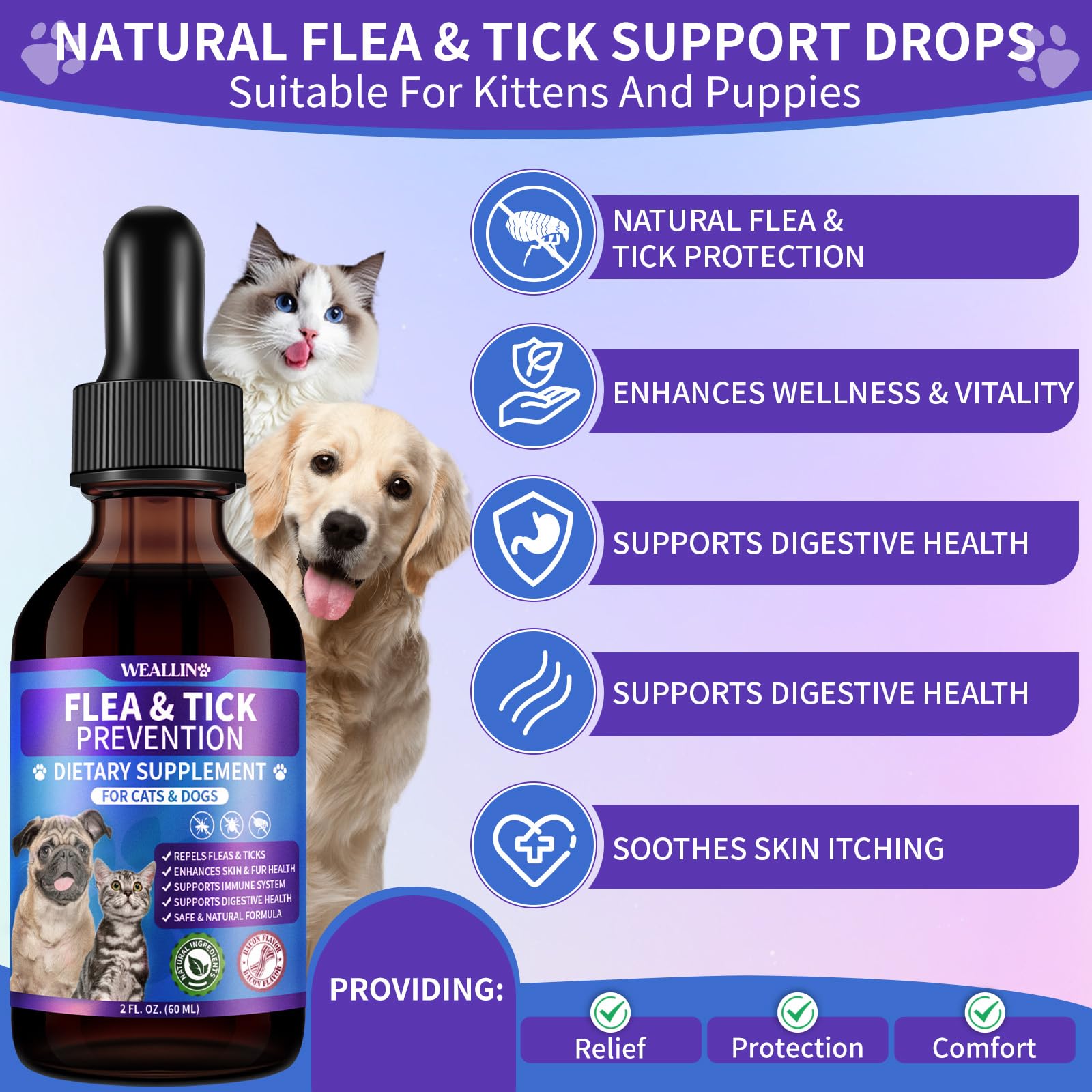 WEALLIN drops for dogs on a paw-friendly pose for daily care