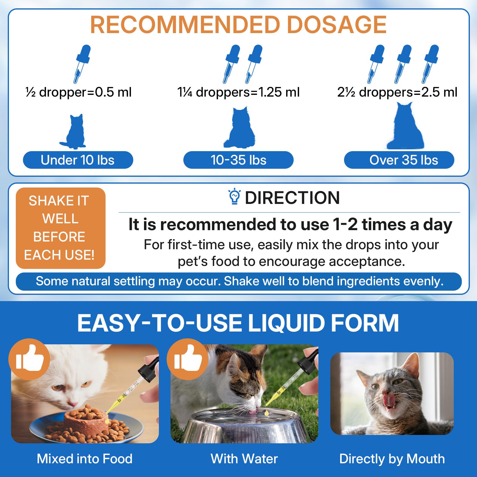 WEALLIN L-Lysine cats oral dosing suitable for kittens and adults.
