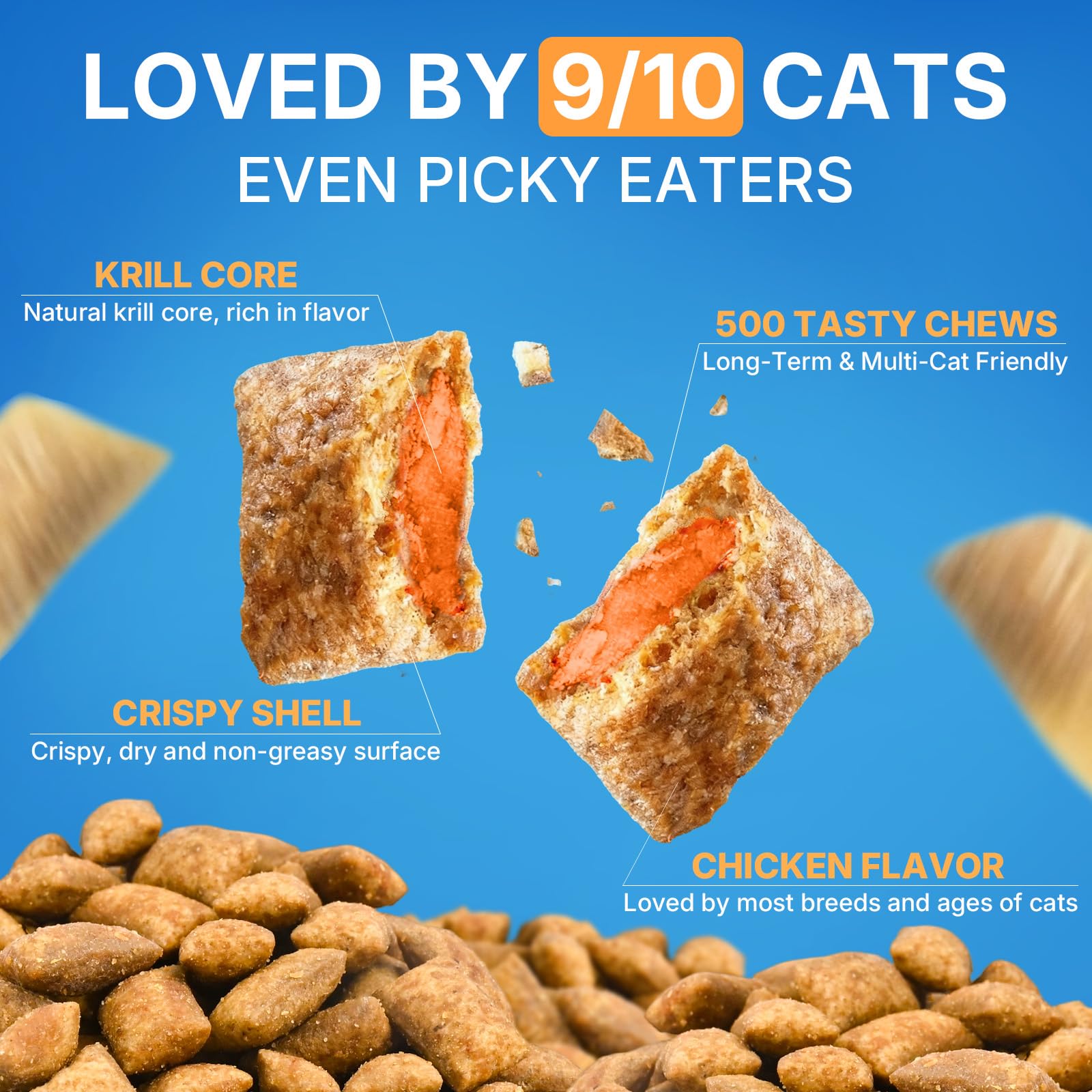 WEALLIN L-Lysine chews for cats, daily dosing, small pieces for precise portions.