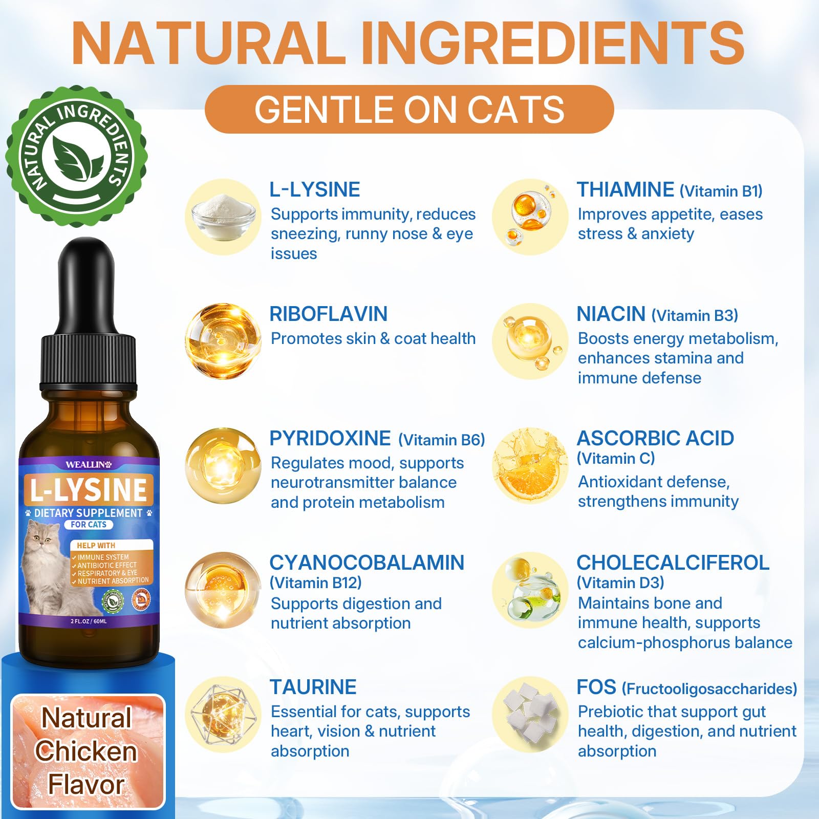 WEALLIN L-lysine drops added to food scene for simple diet integration