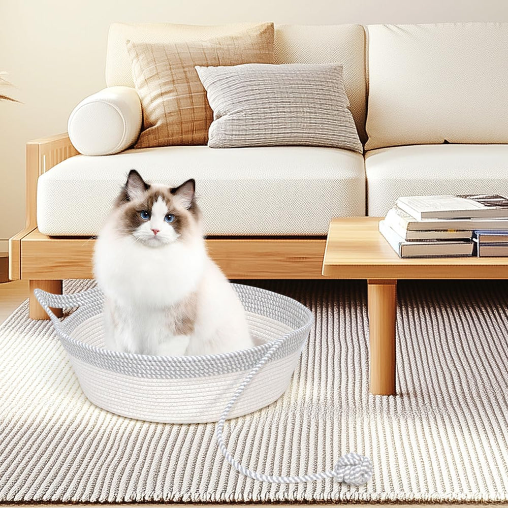 WEAVELYRICS cat ear handle design on the woven bed for easy transport