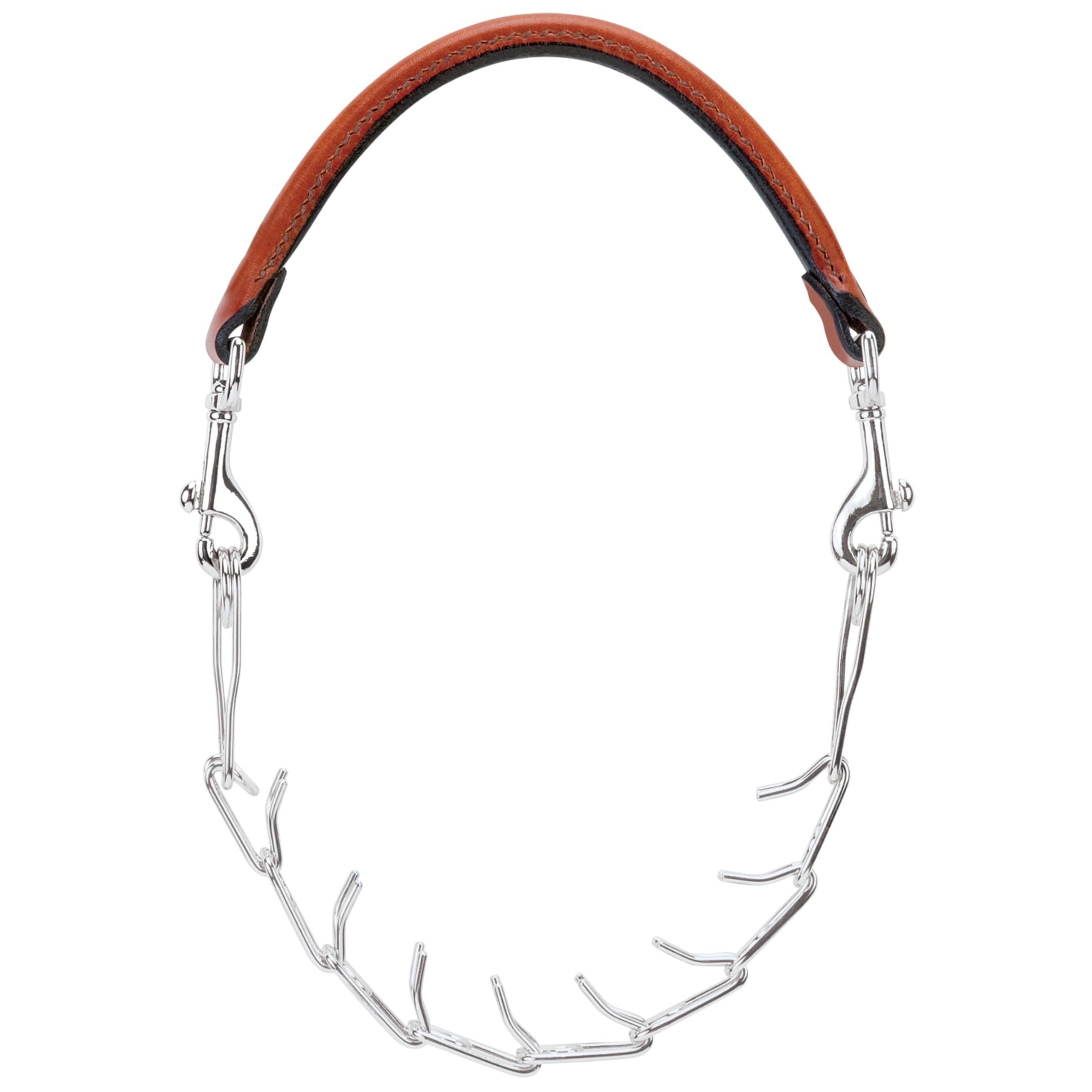 Weaver Leather goat collar in chestnut leather with 24-inch length for controlled handling.
