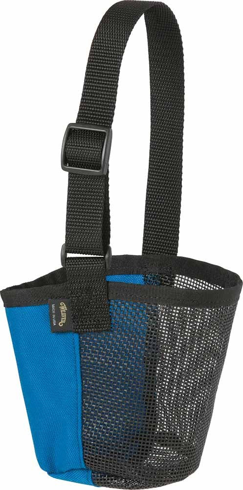 Weaver Leather Livestock Deluxe Goat/Sheep Muzzle in blue offers durable, breathable protection.