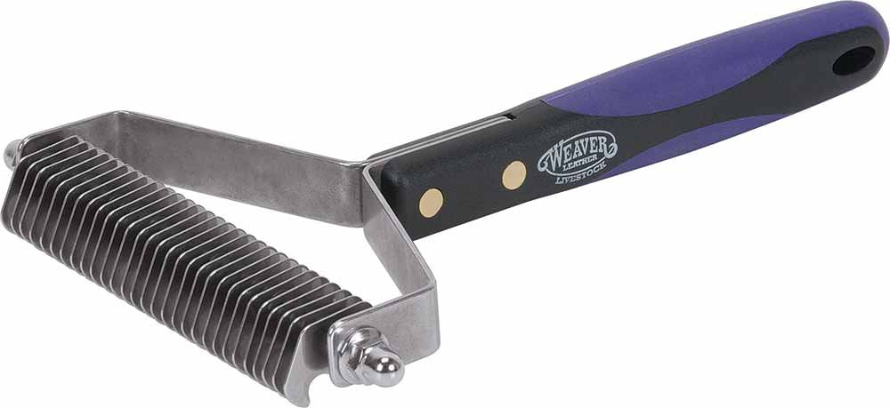Weaver Leather Livestock Shedding Comb 4-inch head for dead undercoat removal.