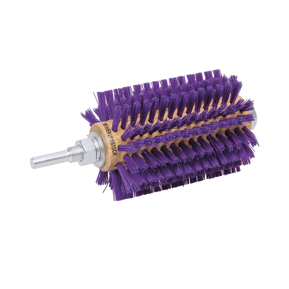 Weaver Leather Mini Roto Brush used on livestock for show day grooming and definition.