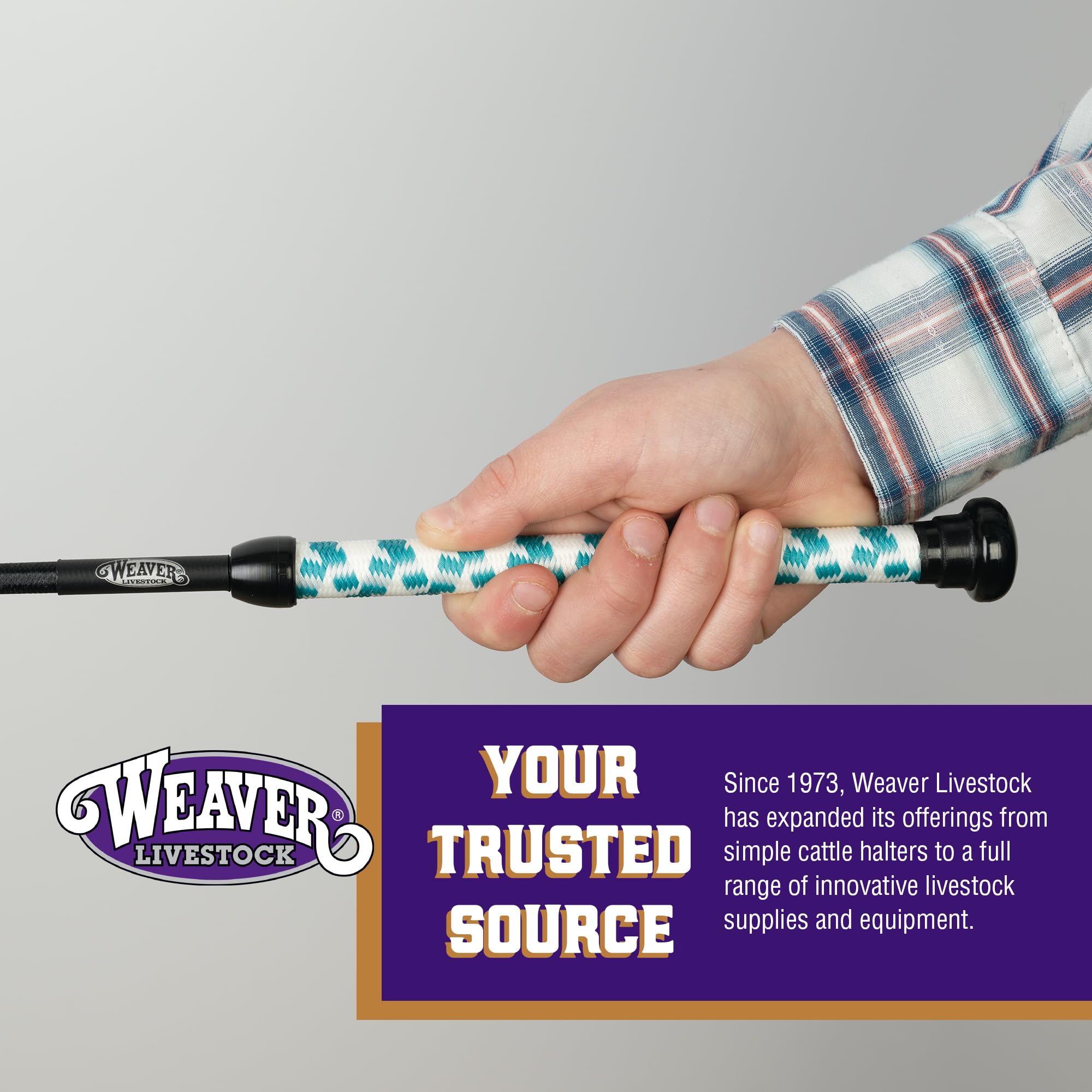 Weaver Livestock 5-inch popper delivers crisp cues without overstimulation during training and show runs.