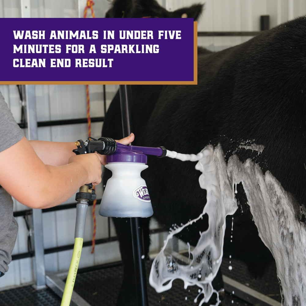 Weaver Livestock Foamer Set spray nozzle delivers even foam across coats.