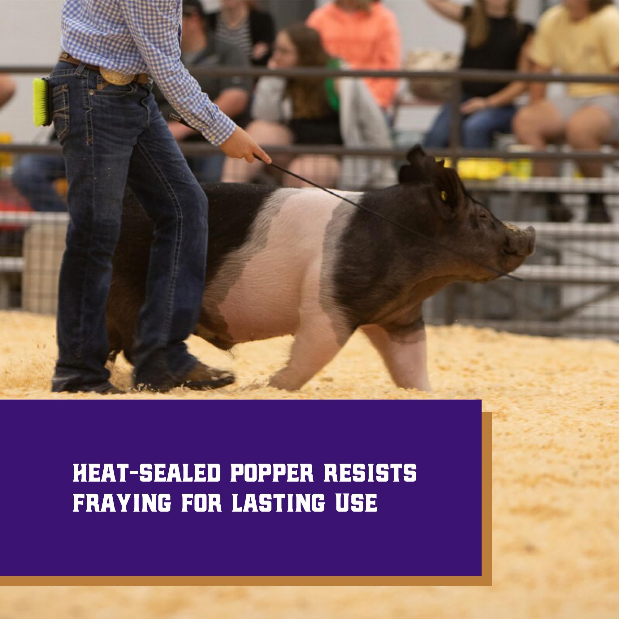 Weaver Livestock show ring guiding whip helps you cue moves smoothly and confidently.