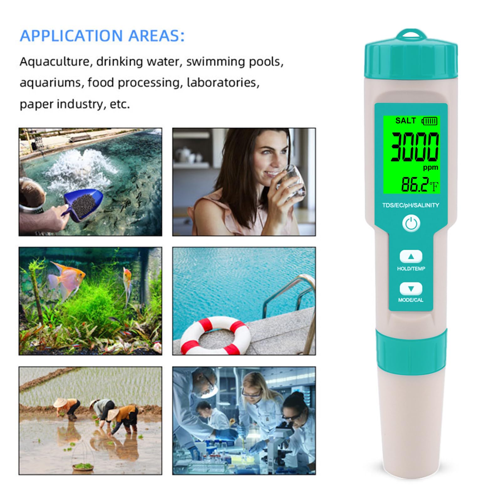 WEBEST Aquarium Salt Tester in use to verify salt levels