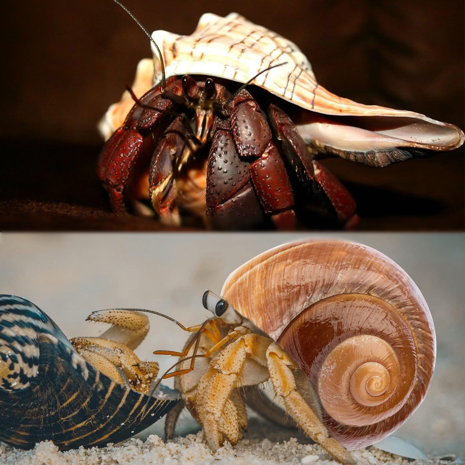 WeDoSoy five-pack hermit crab shells for varied sizes and selection.