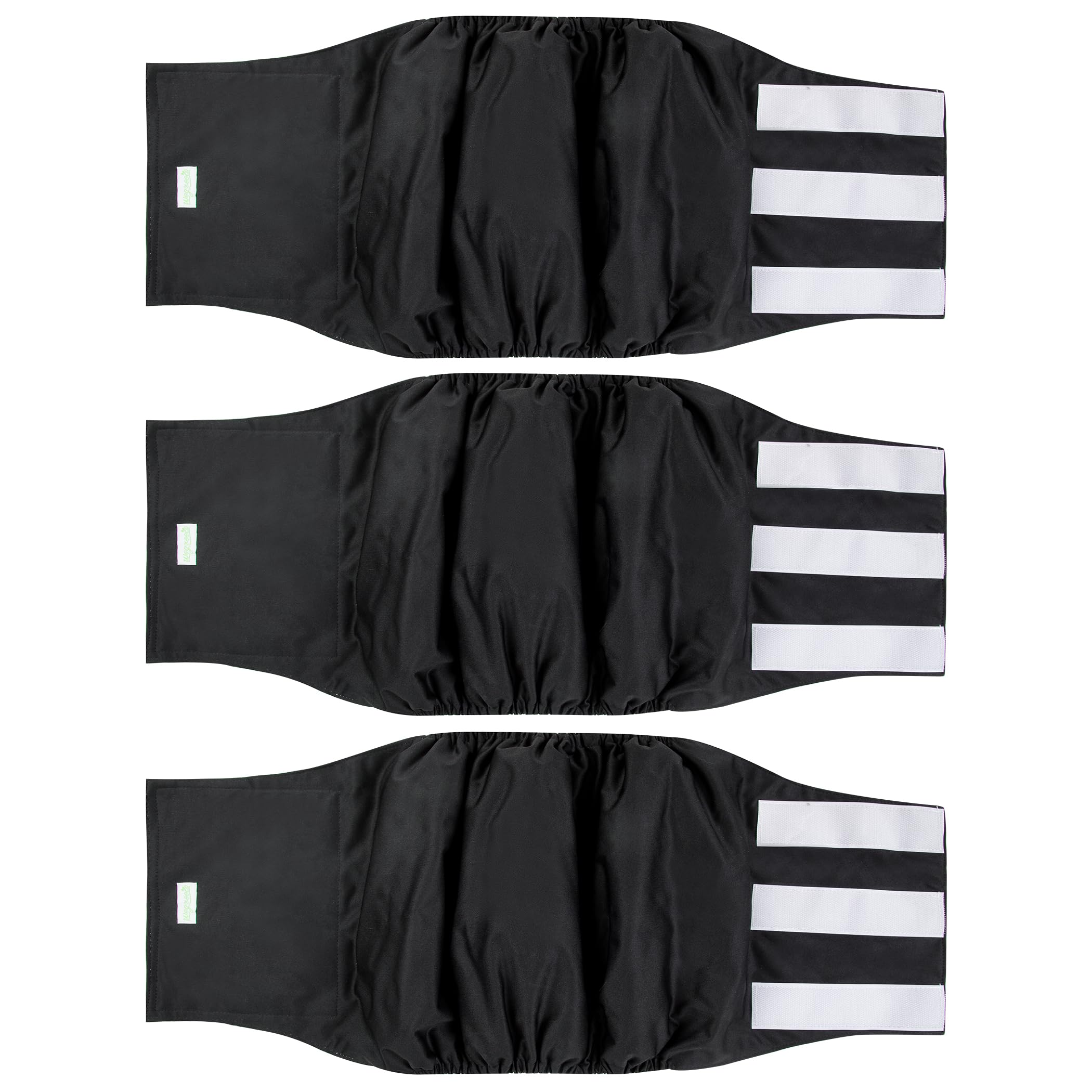 Wegreeco pack of 3 black belly wraps on a large dog for comfortable fit