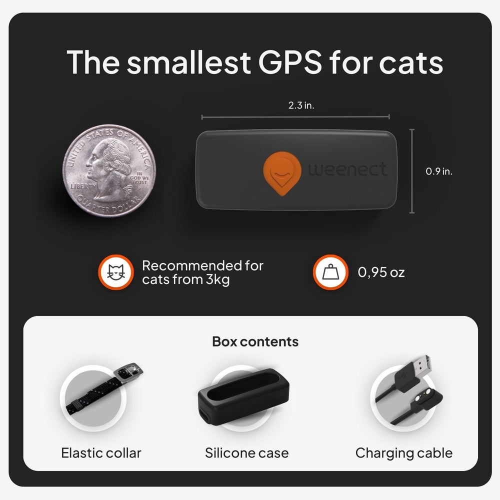 Weenect Cat XS battery life demonstrates long tracking between charges