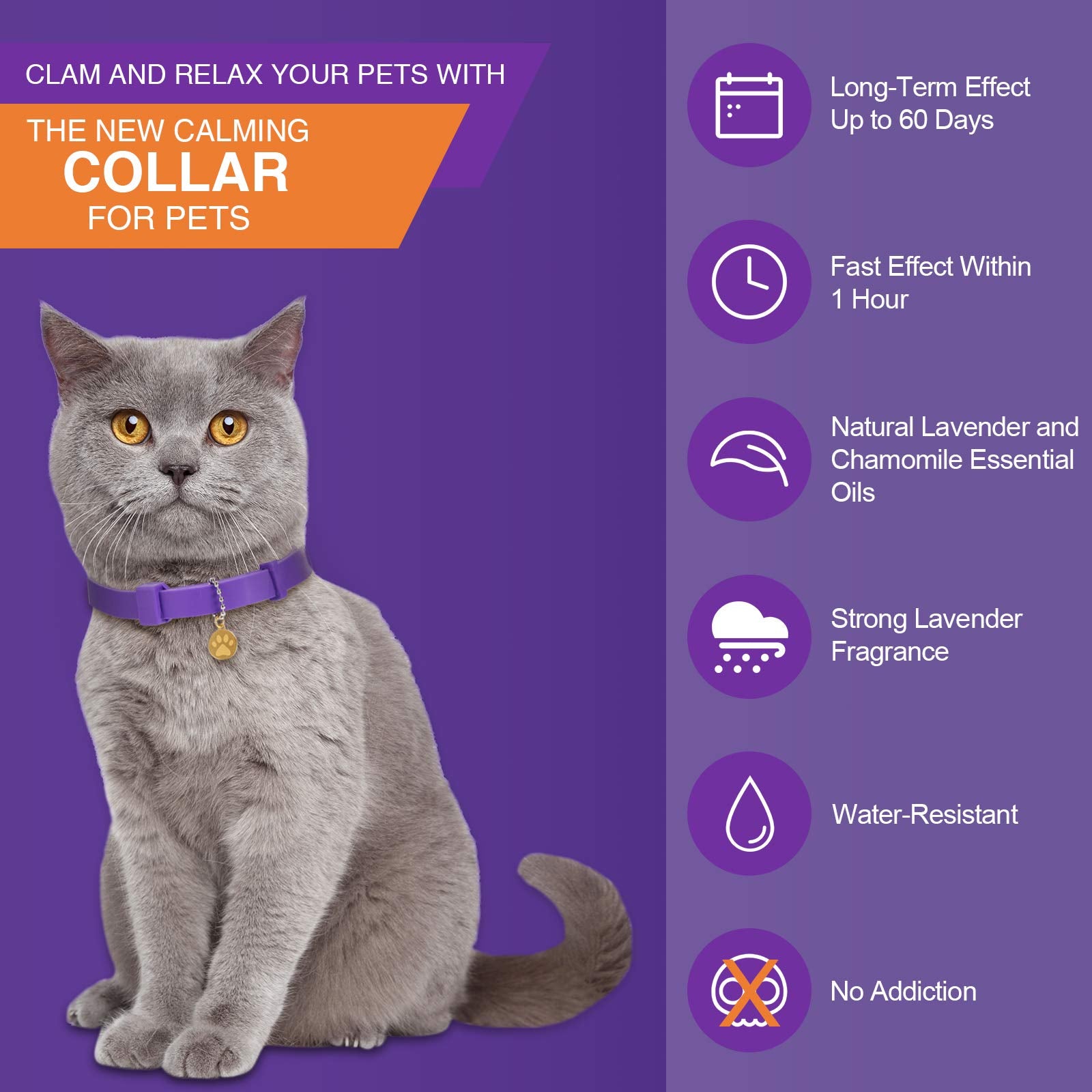 Weewooday adjustable collar up to 38 cm fits most cats