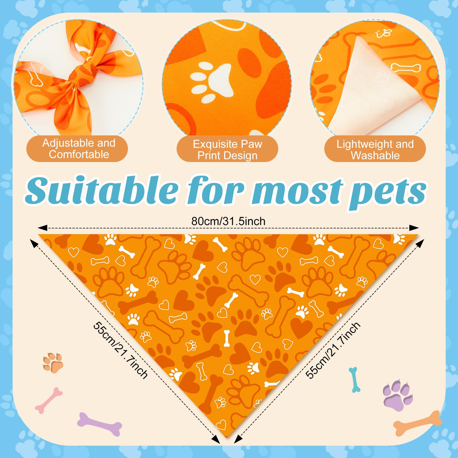 Weewooday adjustable triangle bandana providing secure fit for most dogs