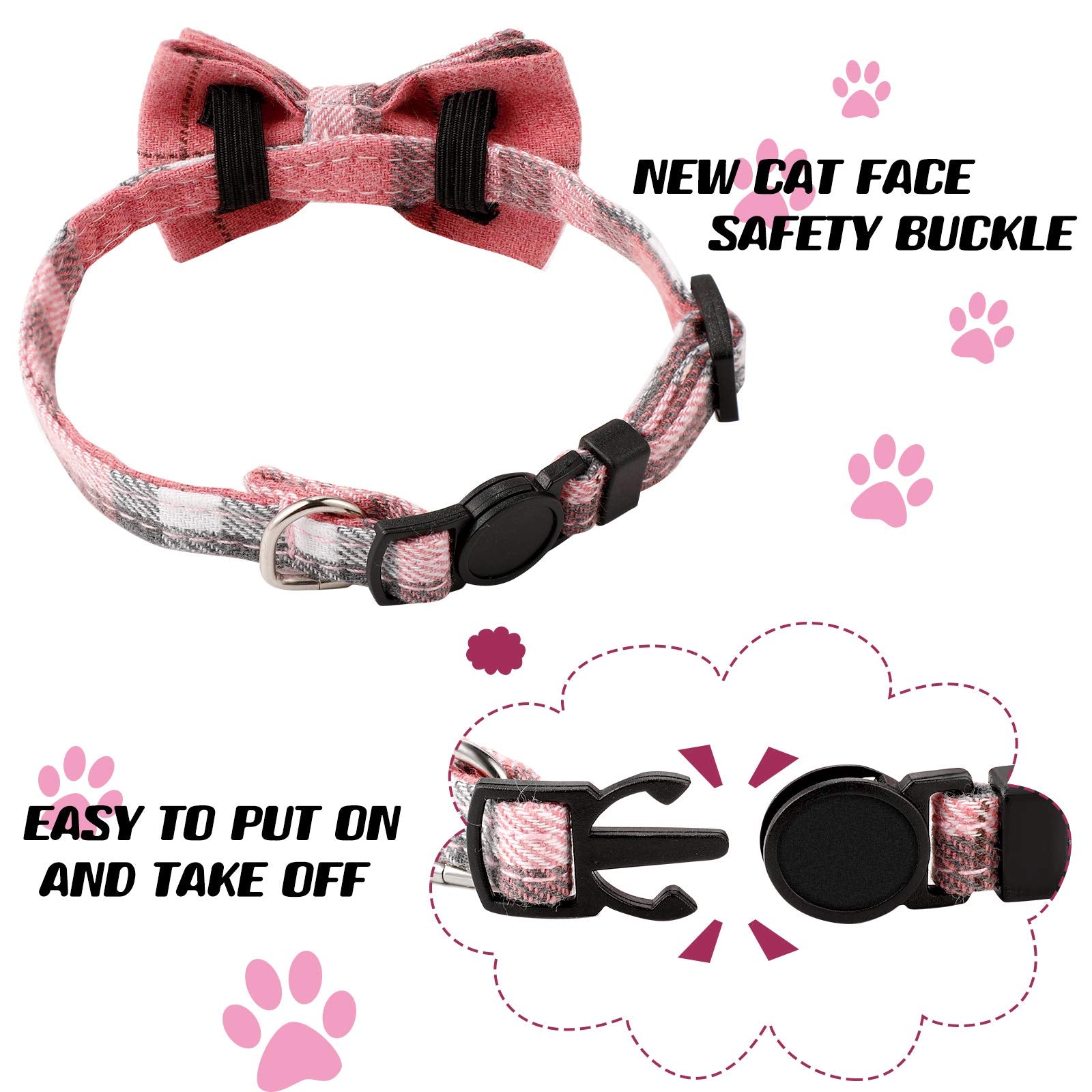 Weewooday adjustable neck collar fits 7-11 inches for small cats