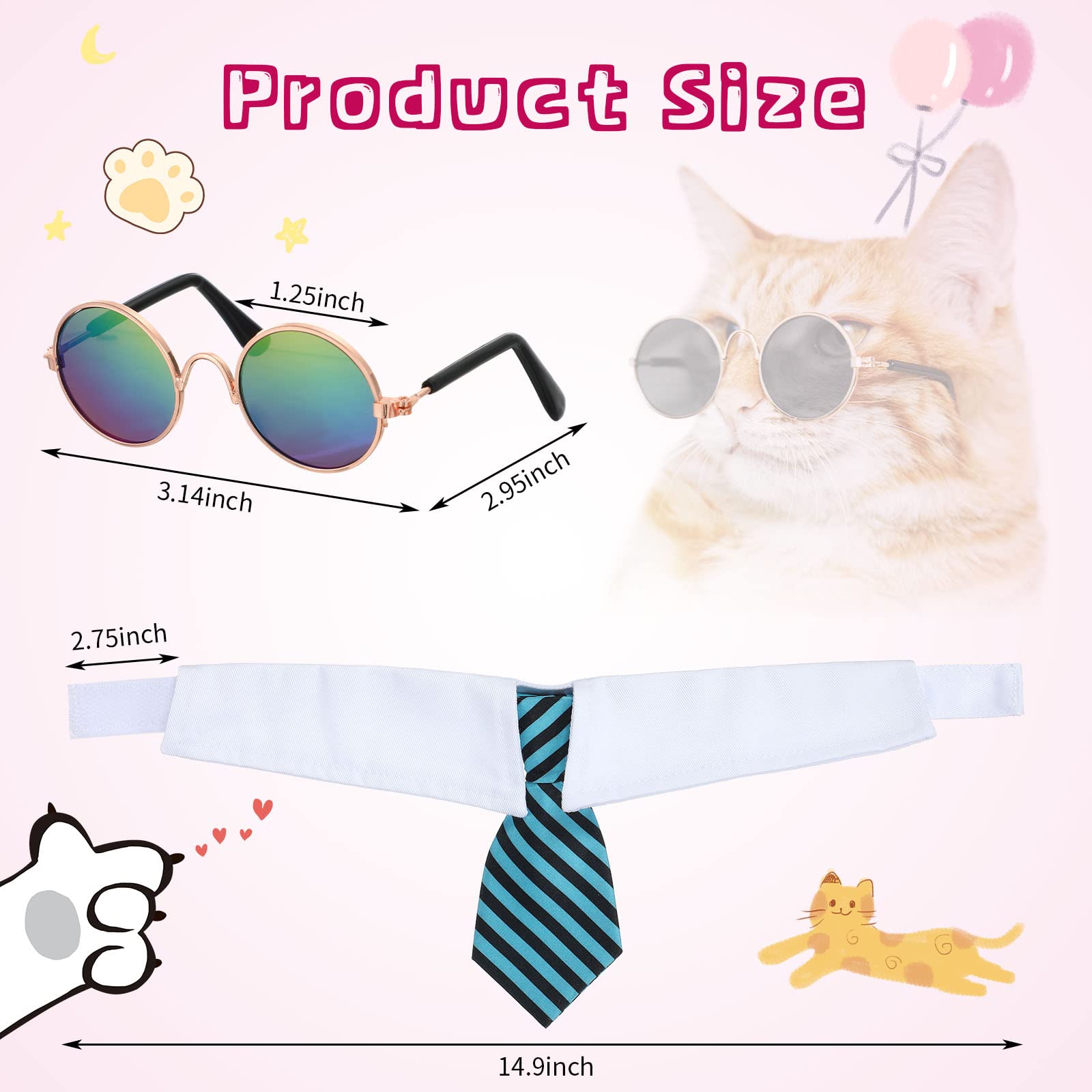 Weewooday cat sunglasses with non-slip strap for secure outdoor use