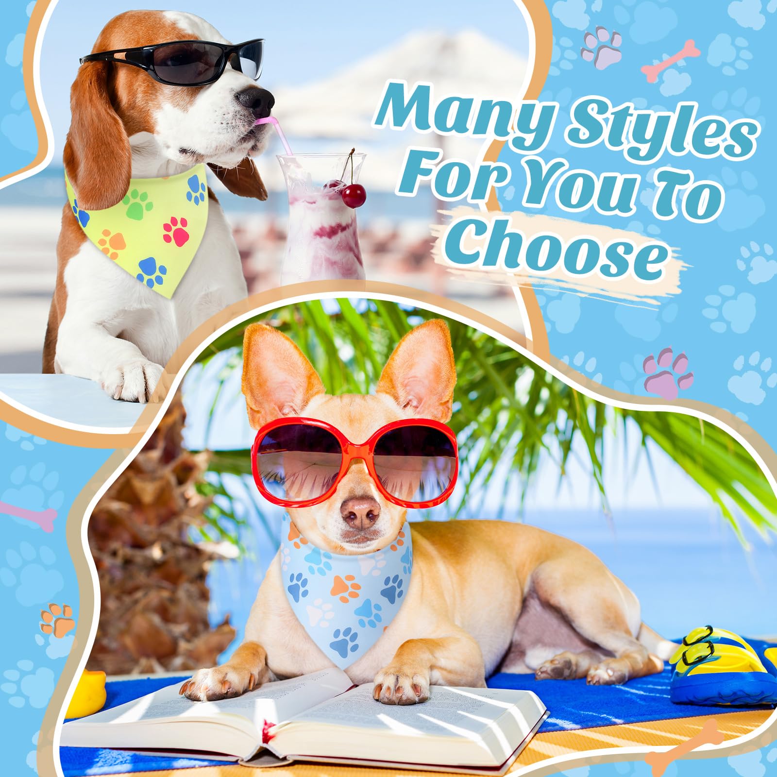 Weewooday dog bandana in soft polyester fabric for comfortable wear