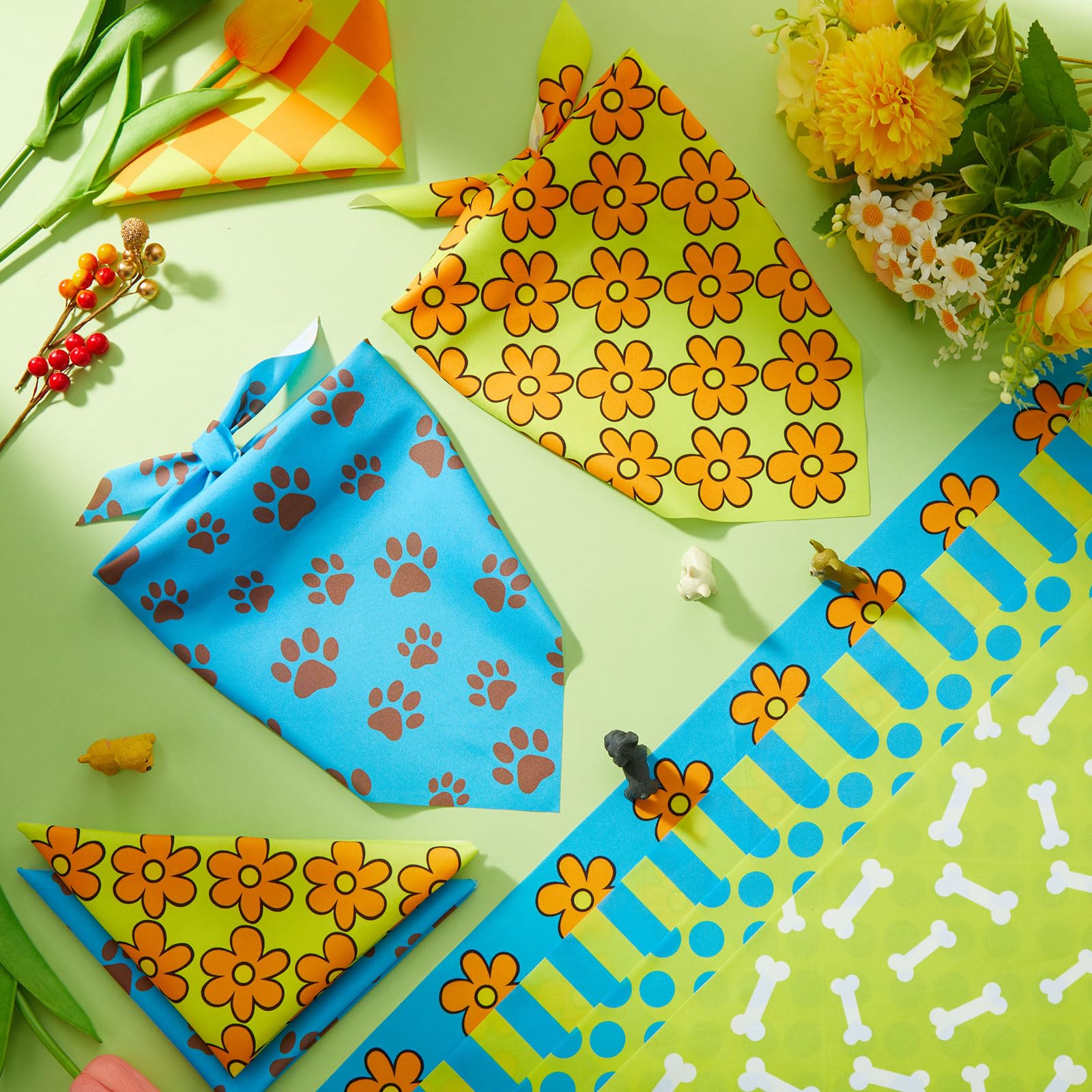 Weewooday dog bandana spring party flowers adds vibrant pet styling
