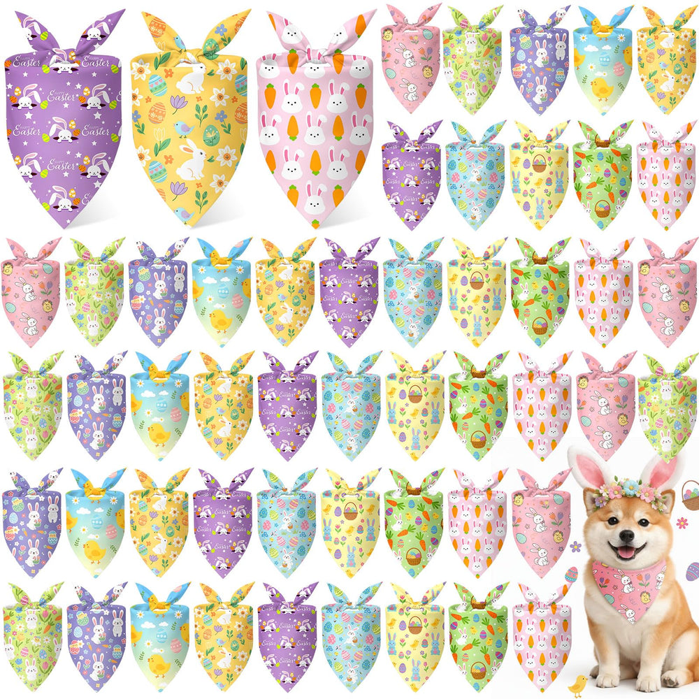Weewooday Easter dog bandanas with bunny pattern for stylish outdoor walks