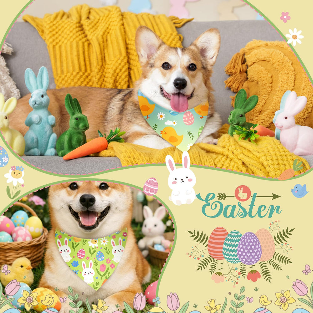 Weewooday 50pc Easter dog bandanas soft and lightweight for comfortable wear