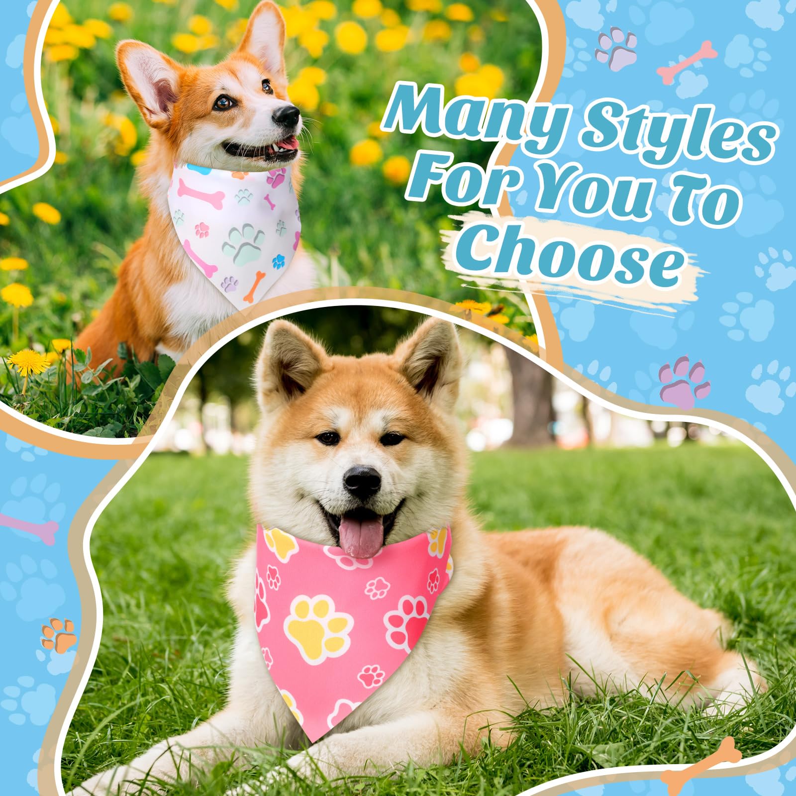 Weewooday folded adjustable triangle bandana fits various necks