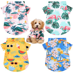 Weewooday Hawaii style floral puppy t shirt for cool summer walks