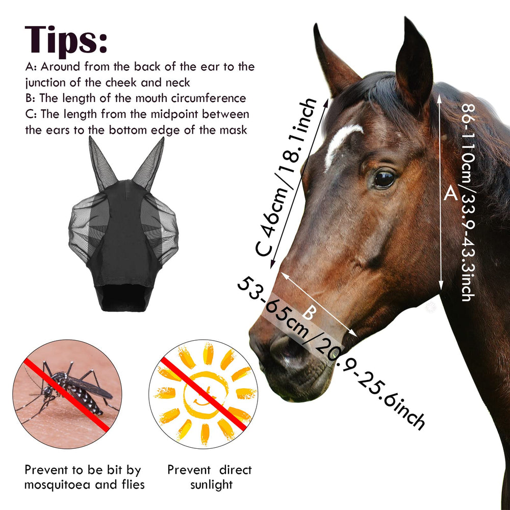 Weewooday mask covers ears to shield horses from insects