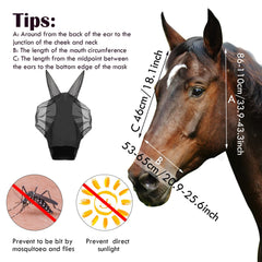 Weewooday mask covers ears to shield horses from insects