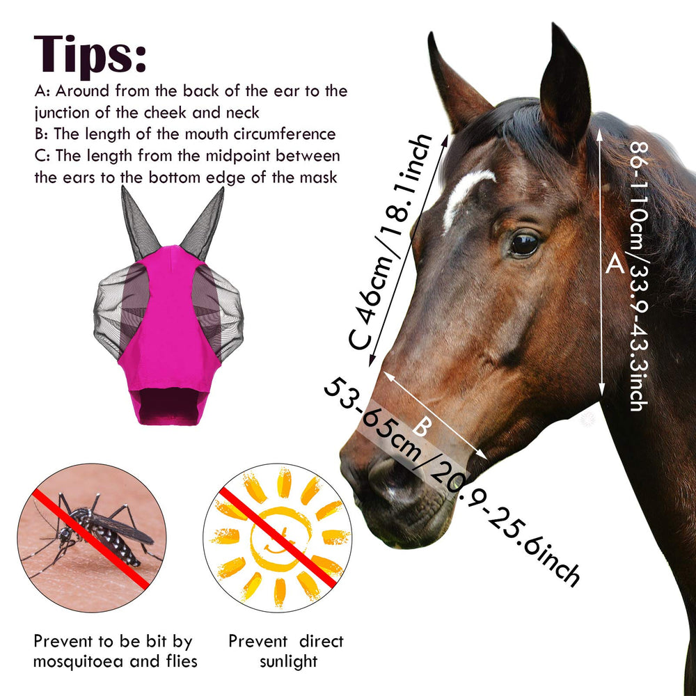 Weewooday horse fly mask full-face with ears in blue offers soft breathable protection for daily wear.