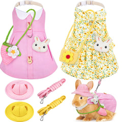 Weewooday Petjoy bunny-dress-set for small pets, ideal for Easter photos.