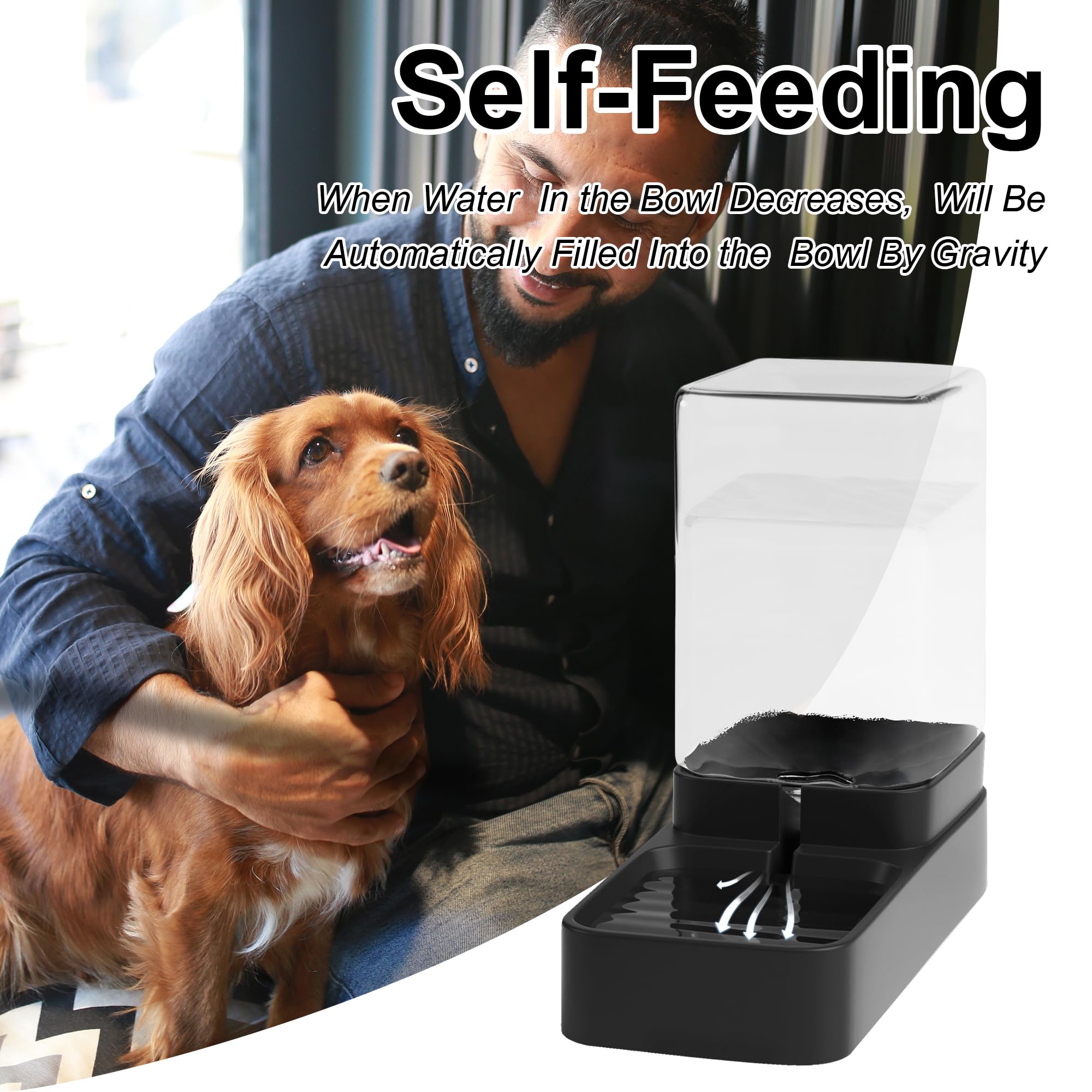 Wefeedy dog and cat feeder in black for versatile homes