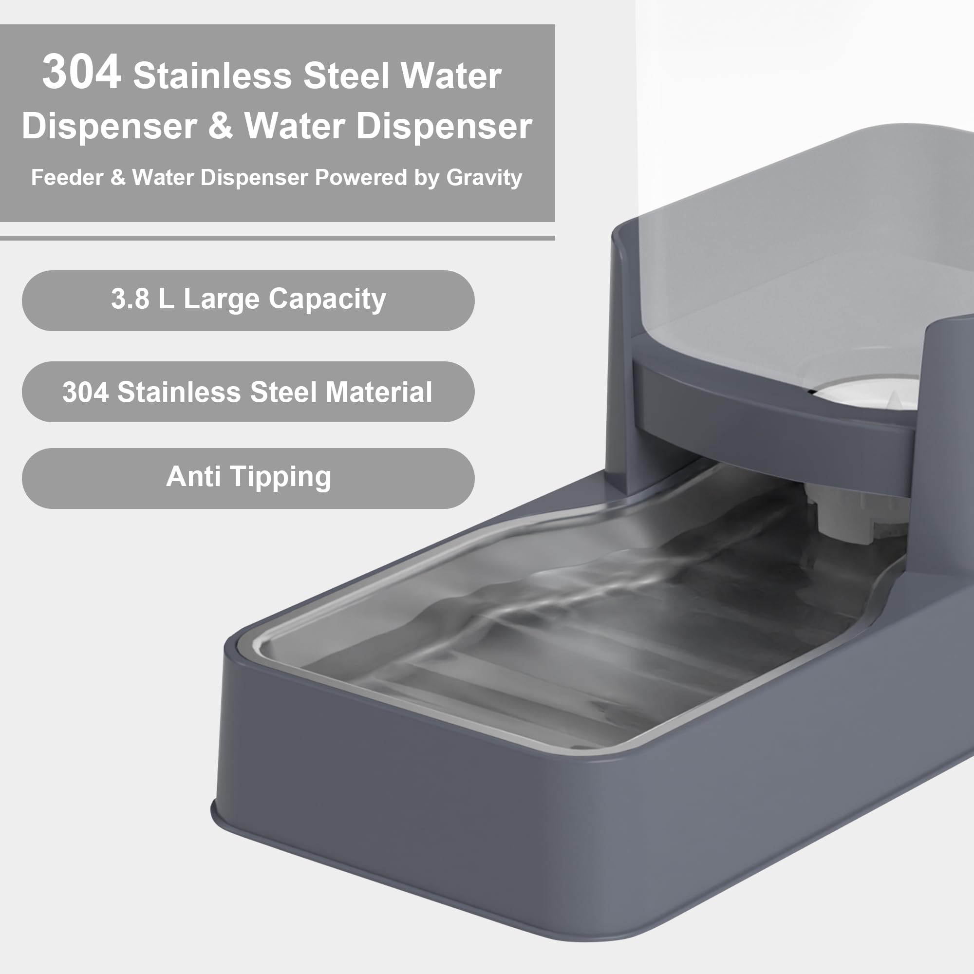 Large-capacity pet bowl by Wefeedy for multiple pets