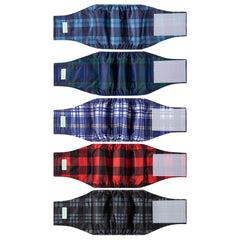 Wegreeco small dog diaper wrap in checkered pattern keeps male dogs dry and comfy.