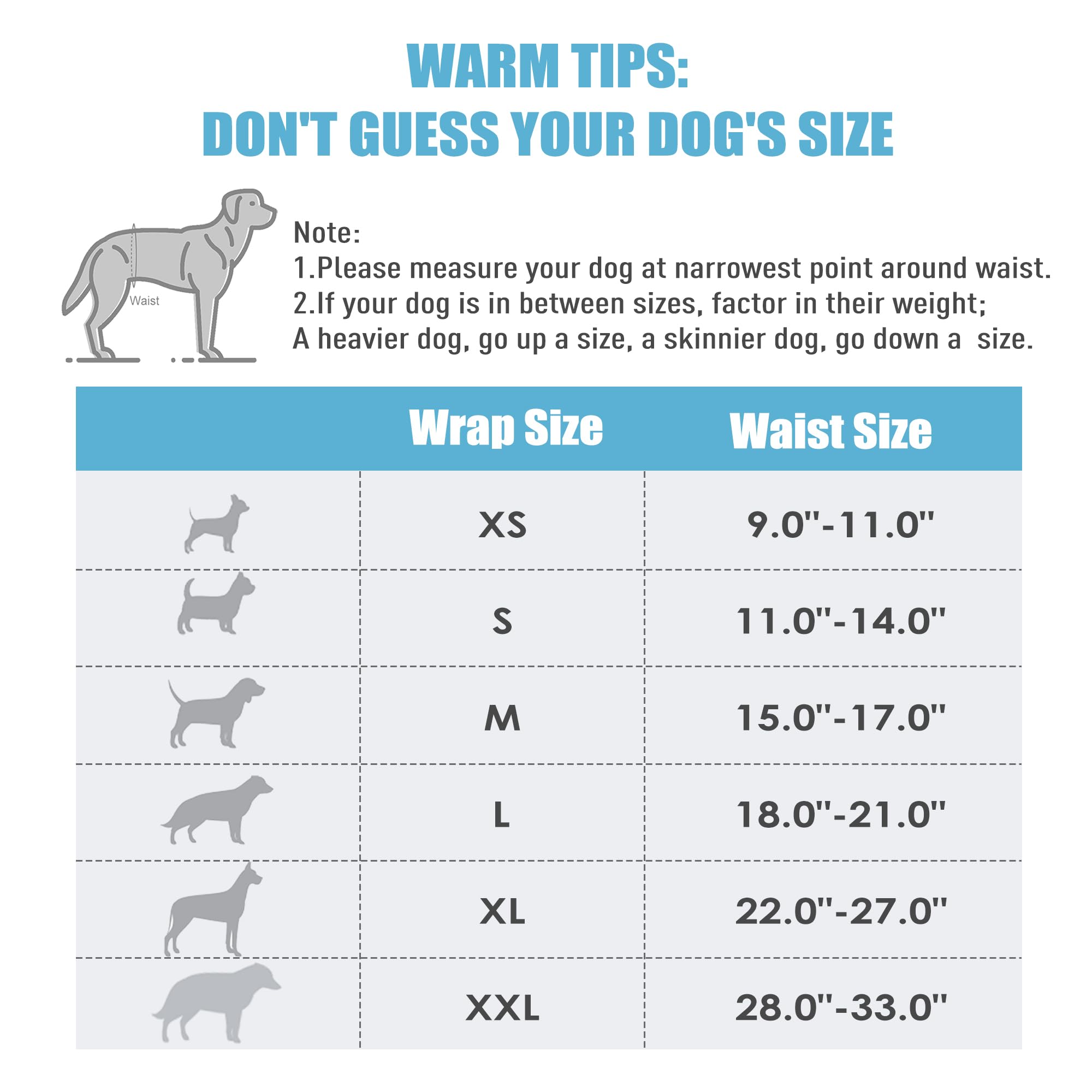Wegreeco reusable dog wrap for male dogs with soft inner lining.