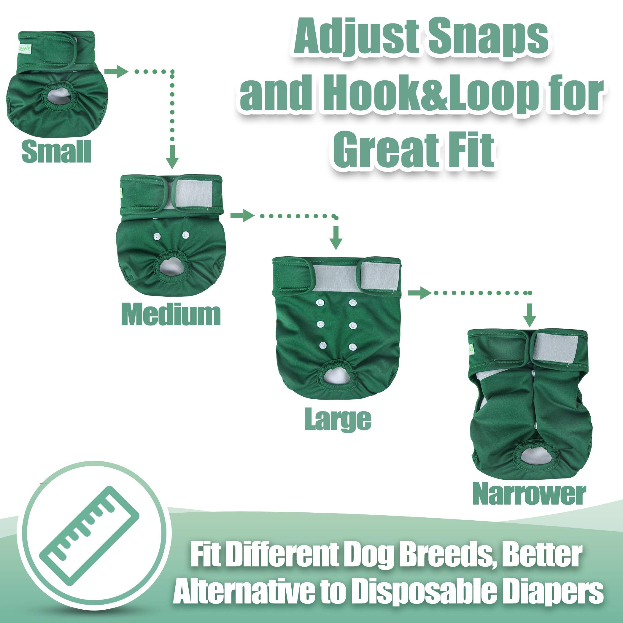 Wegreeco diaper with hook and loop closures for quick on/off.