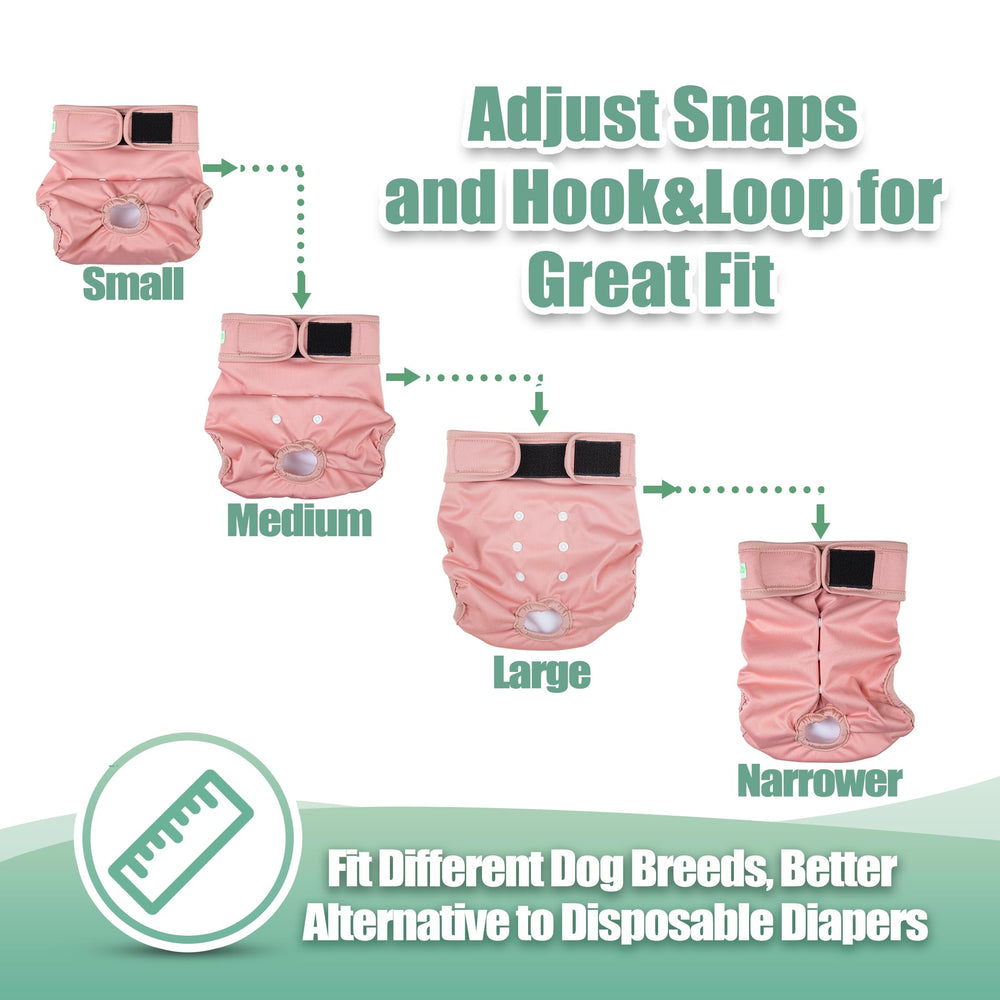 Wegreeco hook-loop closures on dog diapers enable quick, secure fitting.