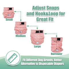 Wegreeco hook-loop closures on dog diapers enable quick, secure fitting.