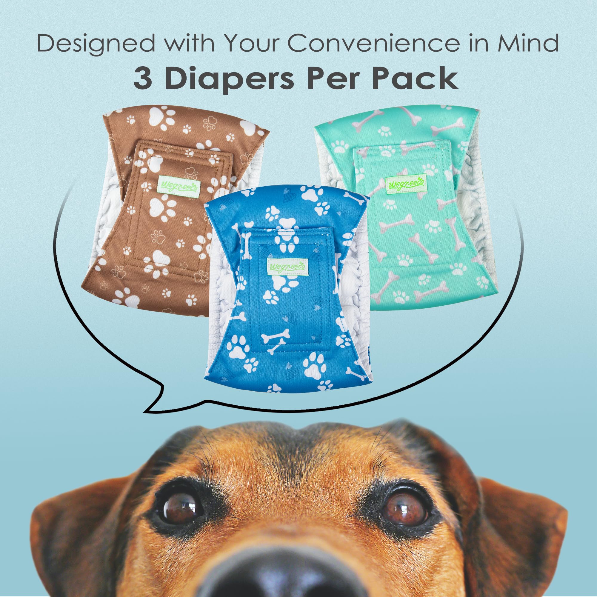 Wegreeco small dog belly wrap shows soft inner material for comfort.