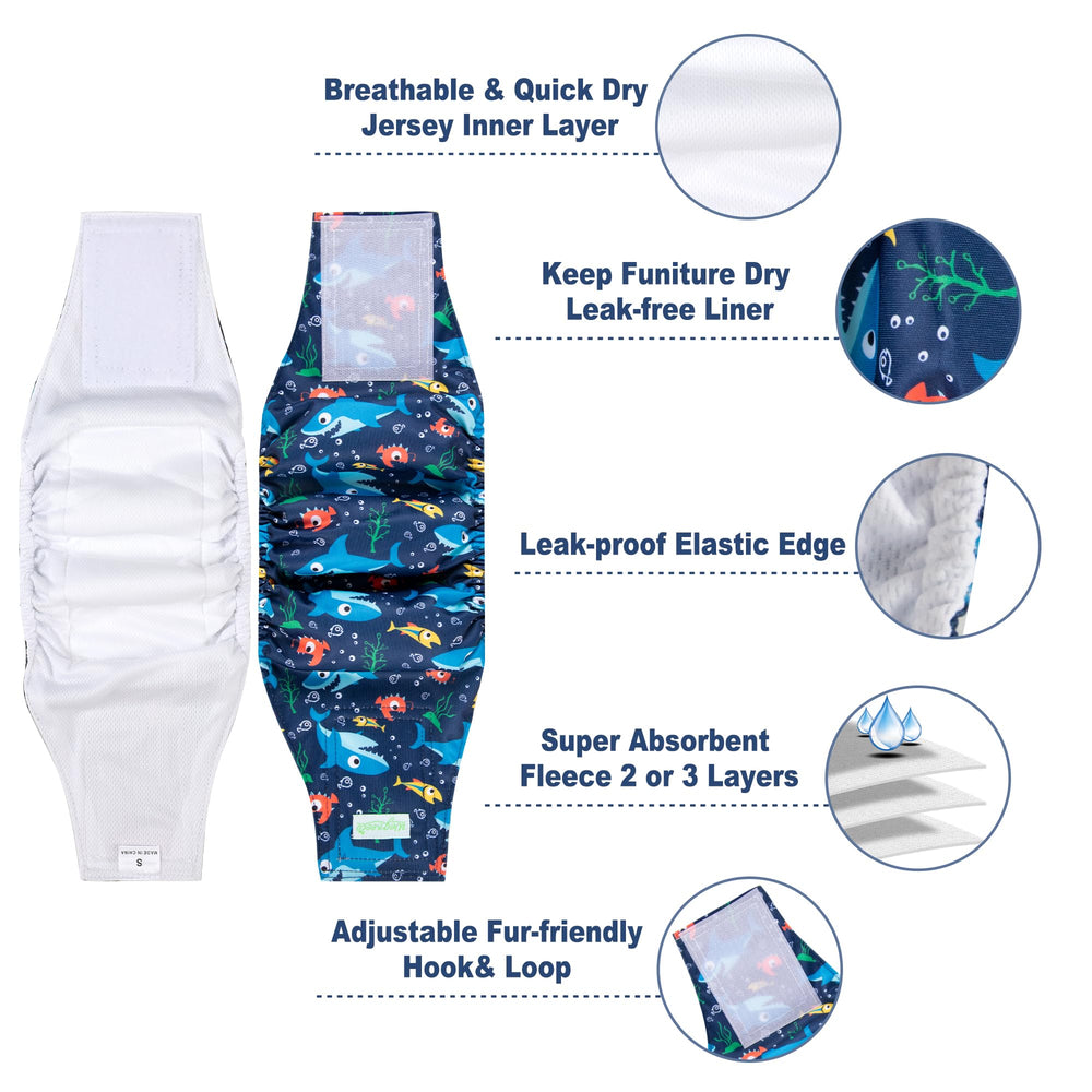 Wegreeco diaper waist-measure guide shows how to fit the diaper comfortably.