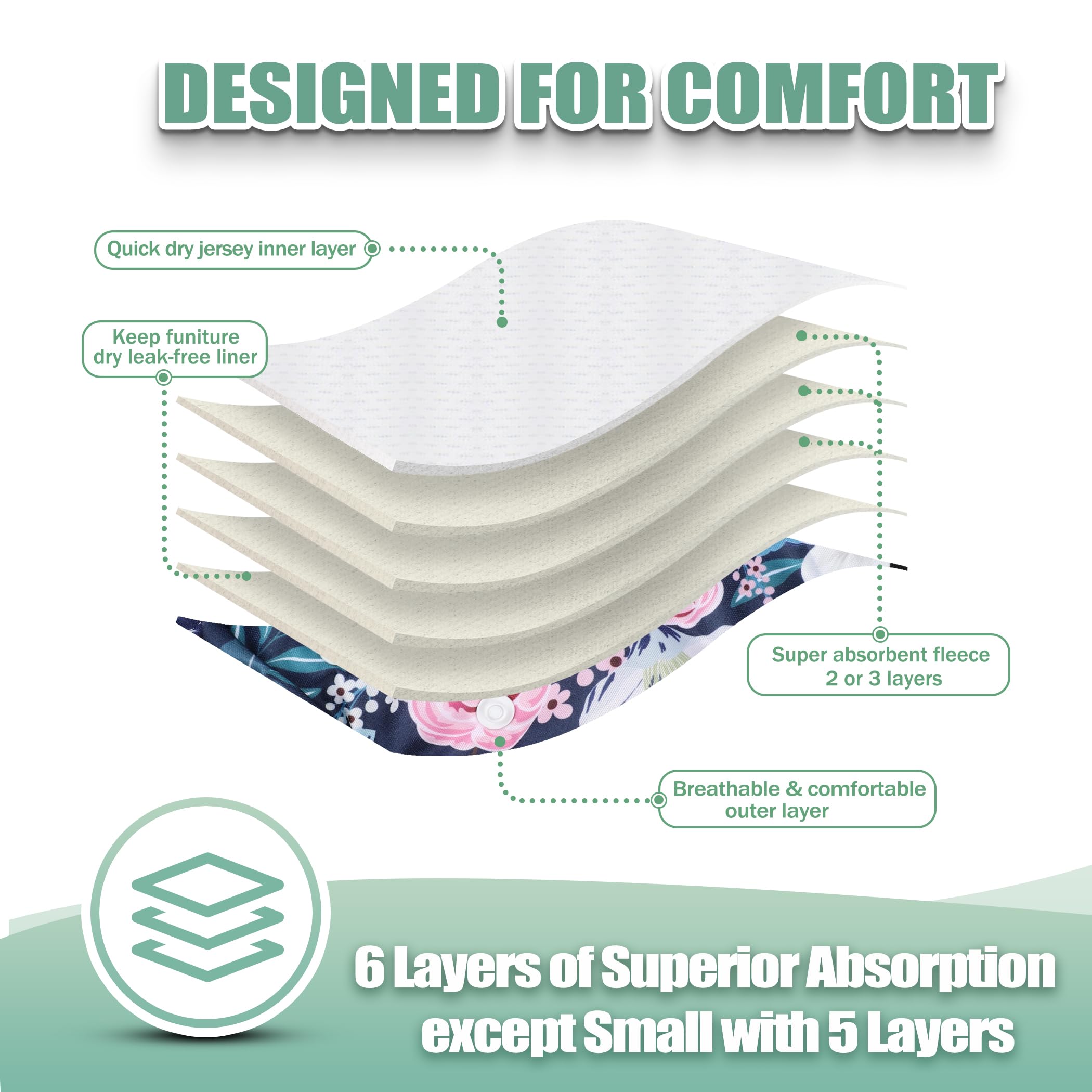 Wegreeco soft comfort diaper wrap with quick hook-and-loop closures for easy fitting.