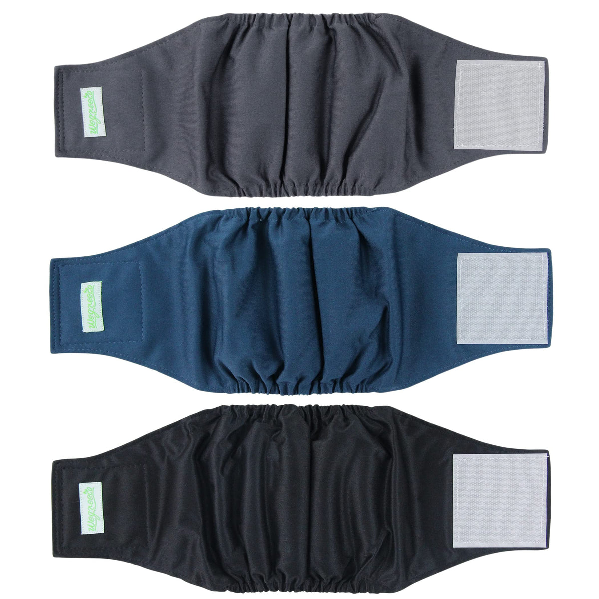 Wegreeco washable dog diapers in black for male dogs with secure leak protection
