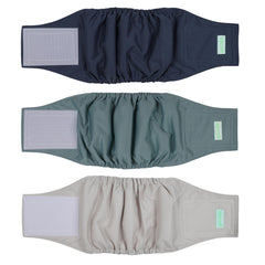 Wegreeco washable belly band in blue pattern offers leak protection for male dogs.