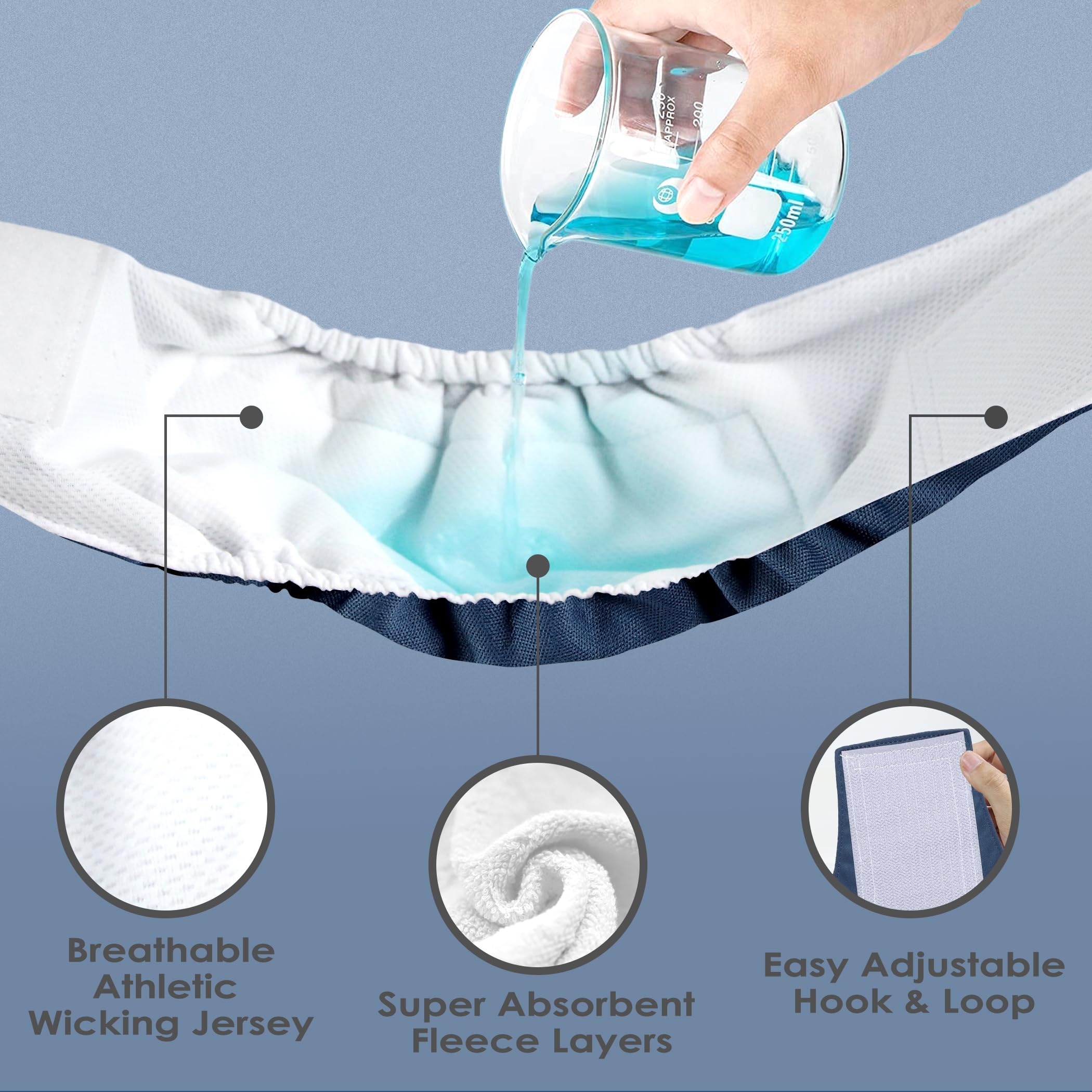 Wegreeco black pattern belly band designed to reduce accidents and keep furnishings dry.