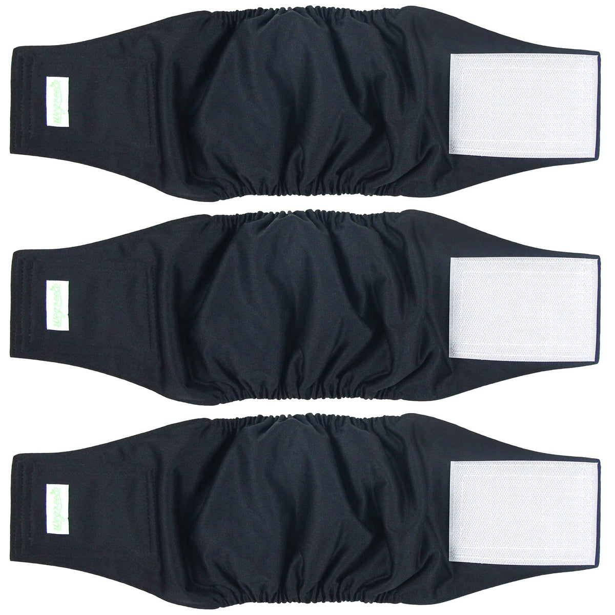 Wegreeco belly wrap in black XX-Large offers secure fit for large male dogs.