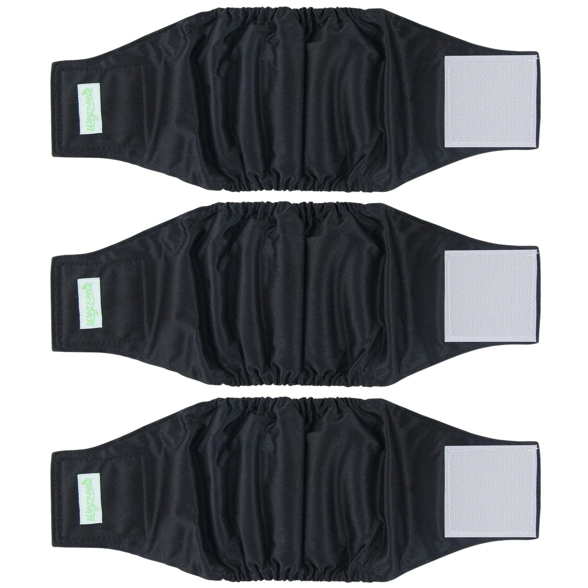 Wegreeco belly wrap front view demonstrates secure fit for male dogs and leak protection.