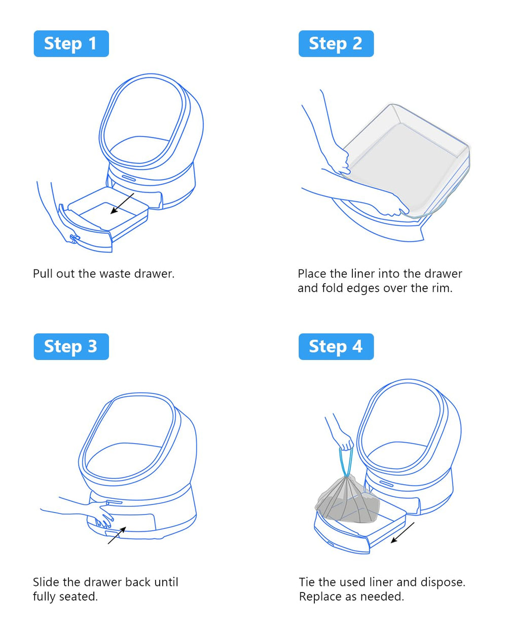 WEIGUZC drawstring design enables quick sealing and hygienic disposal after use.